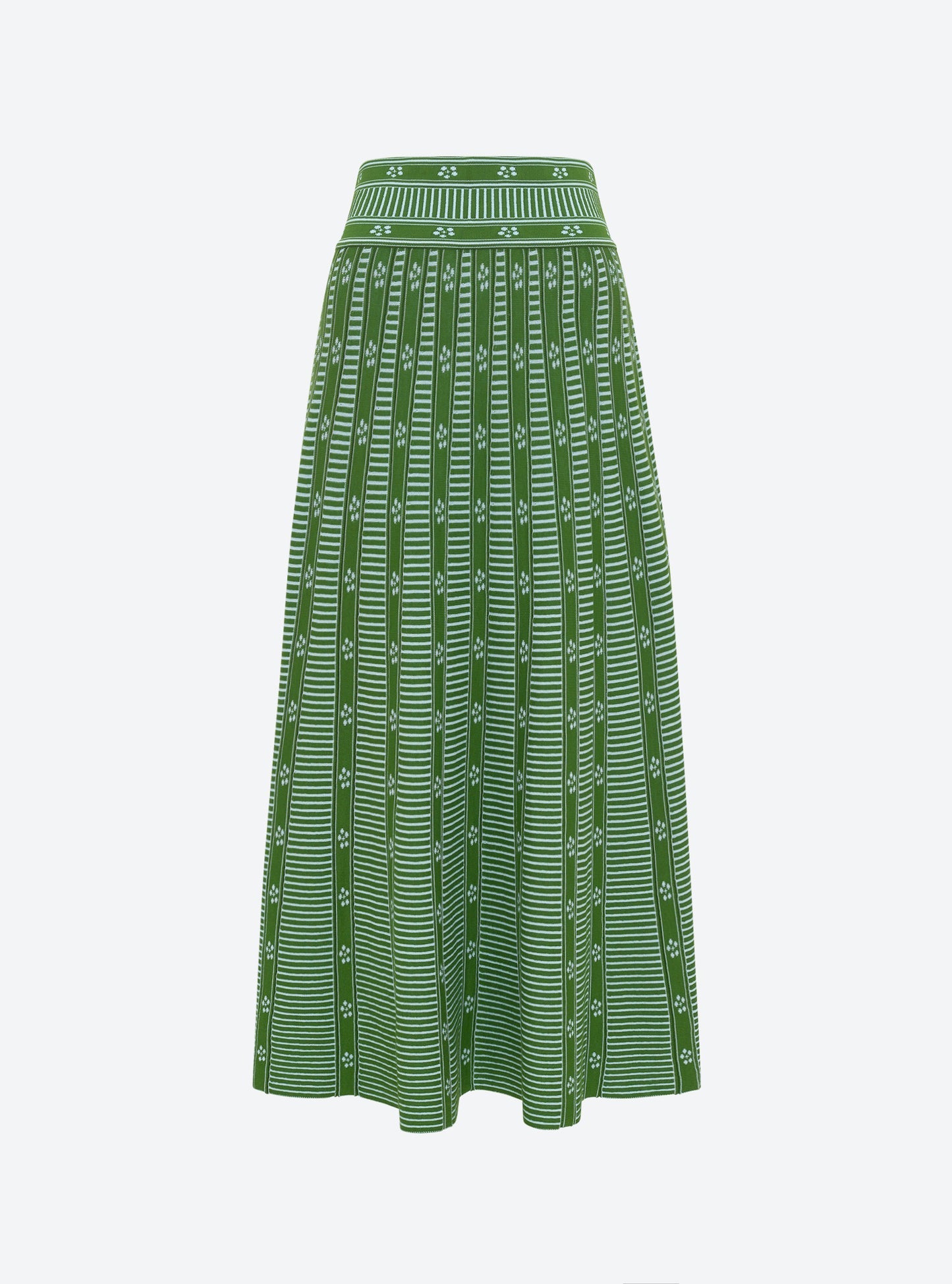 Green Floral Jacquard Skirt