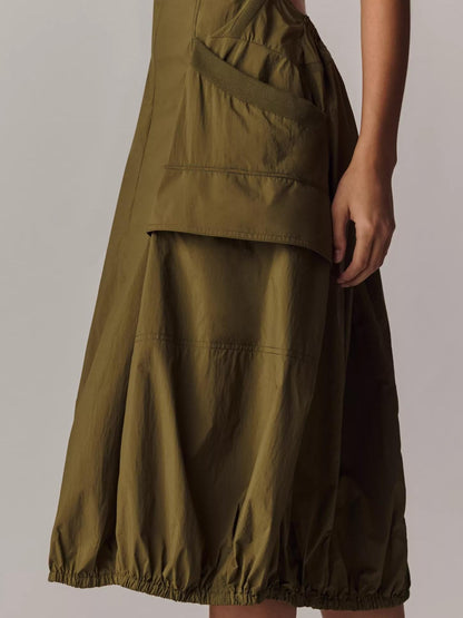 Daily Practice Fastpack Bubble-Hem Midi Dress