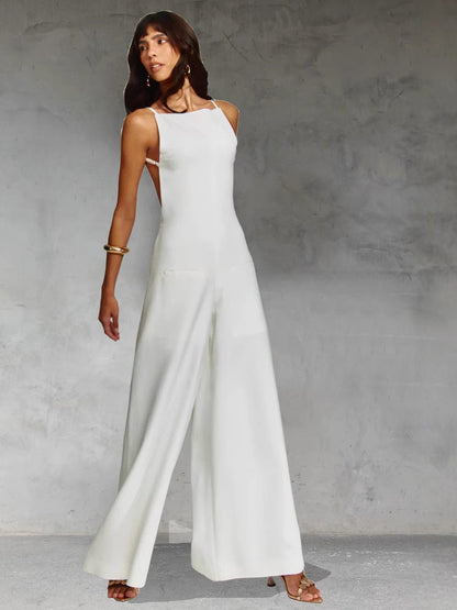 Brown Halter Jumpsuit Radiante