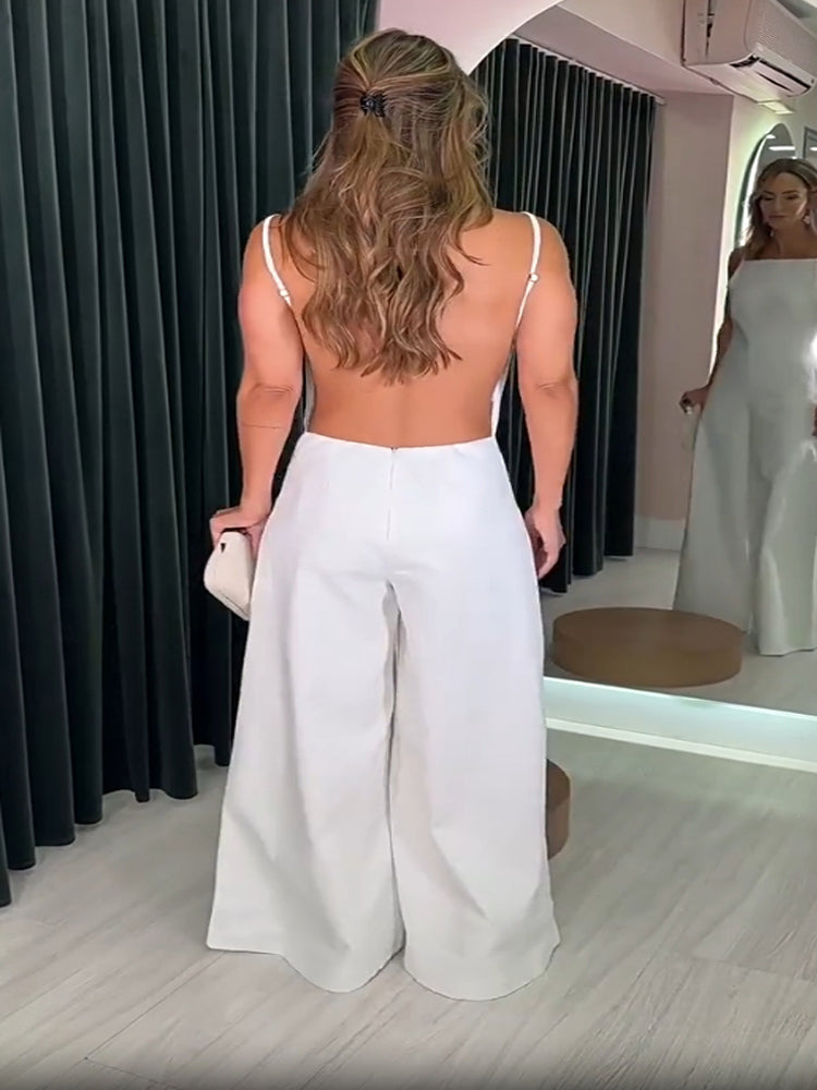 Brown Halter Jumpsuit Radiante